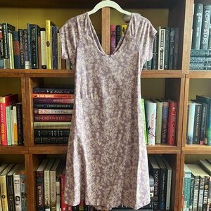 Pact Purple Flower Fit and Flare Dress